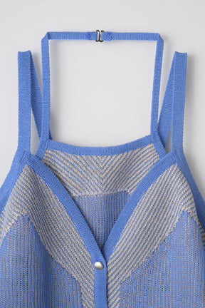 Pigment knit camisole top (Blue)