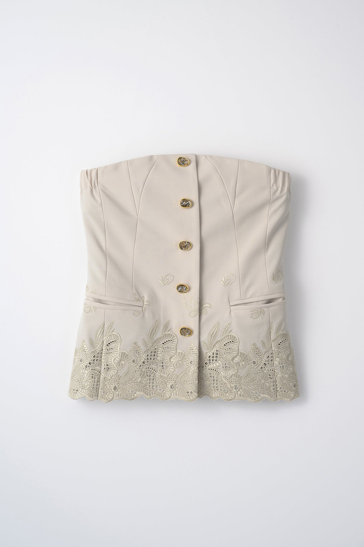 Morpho embroidery bustier (Ivory)