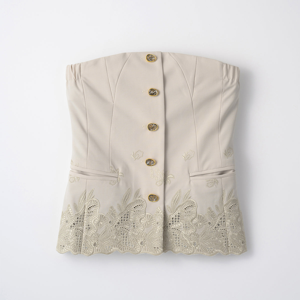 MURRAL Morpho embroidery bustier 刺繍 ビスチェ Morpho embroidery bustier (Ivory)