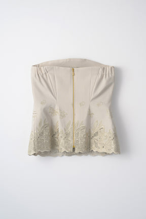 Morpho embroidery bustier (Ivory)