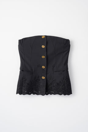 Morpho embroidery bustier (Black)
