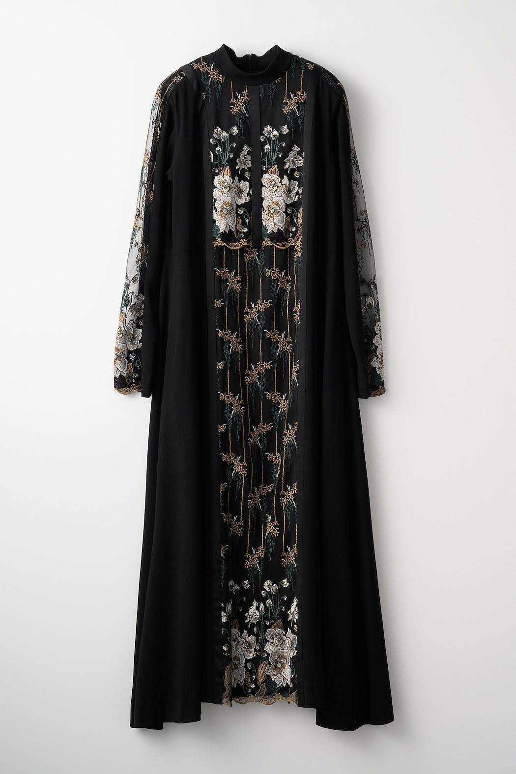 Framed flower lace dress (Black)