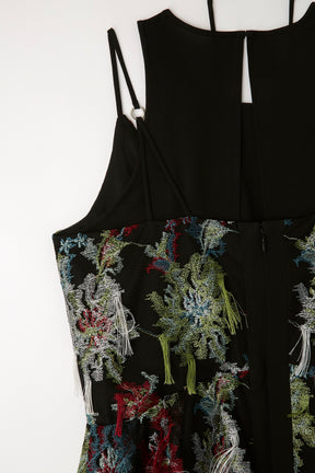 Floating flower lace dress (Black)