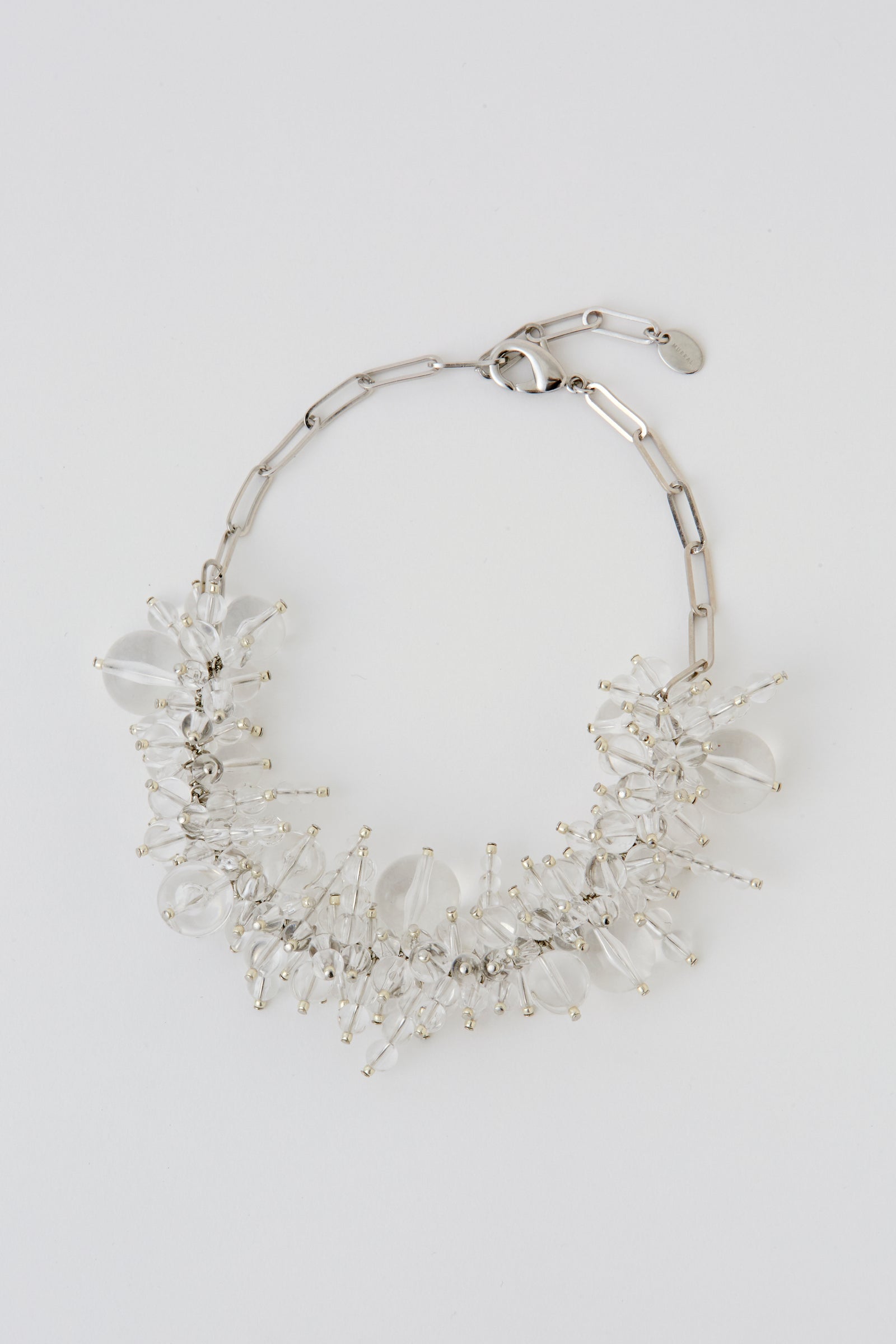 MURRAL Dripping clear necklace (Silver)