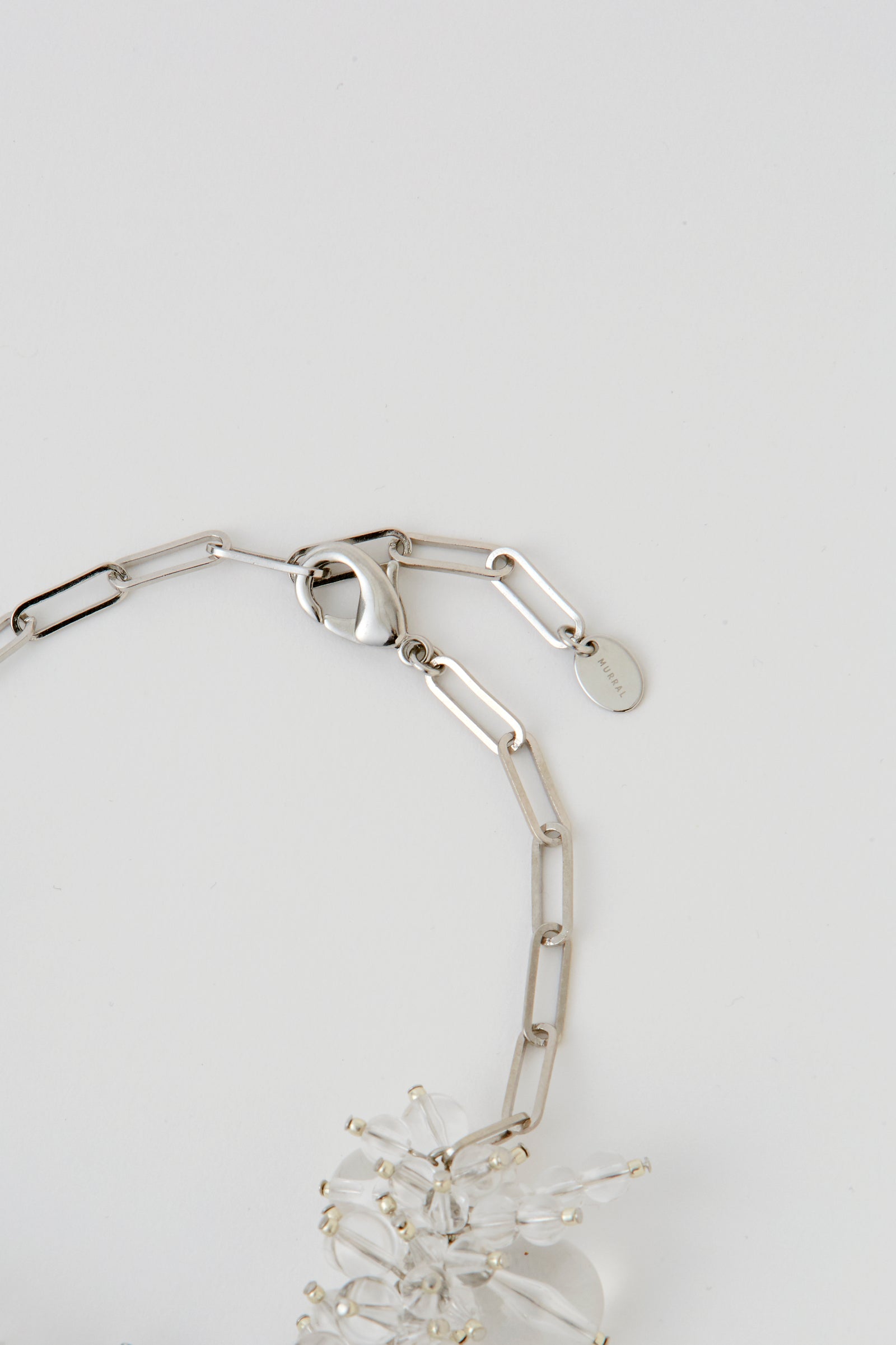 MURRAL Dripping clear necklace (Silver)