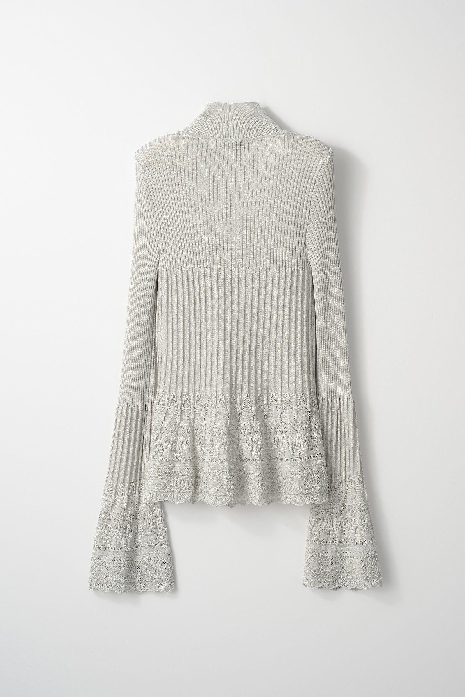 Emerge flower knit top (Light gray)