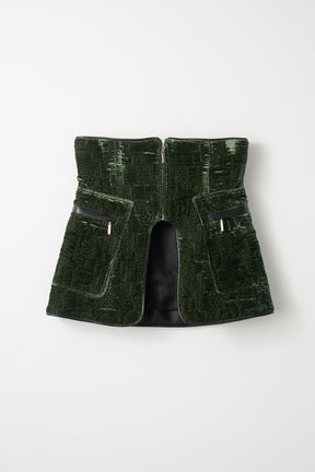 Symbolic embroidery velvet corset (Green)