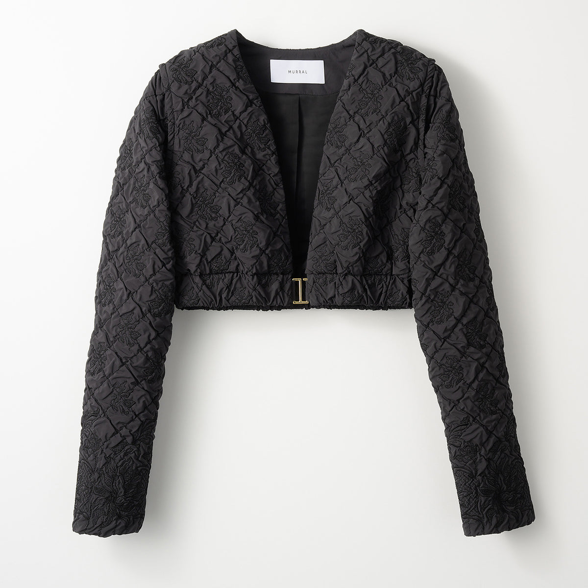「かわいい～！」 shrinking Dahlia embroidery (Black) top トップス
