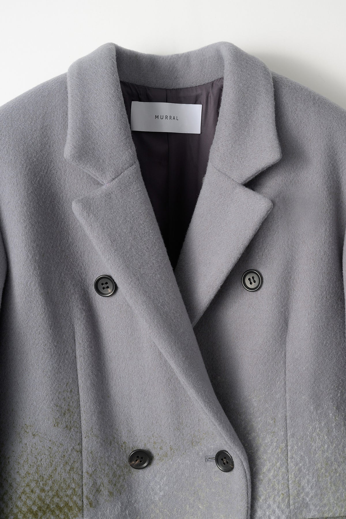 "Emerge" needle punch wool coat (Gray)