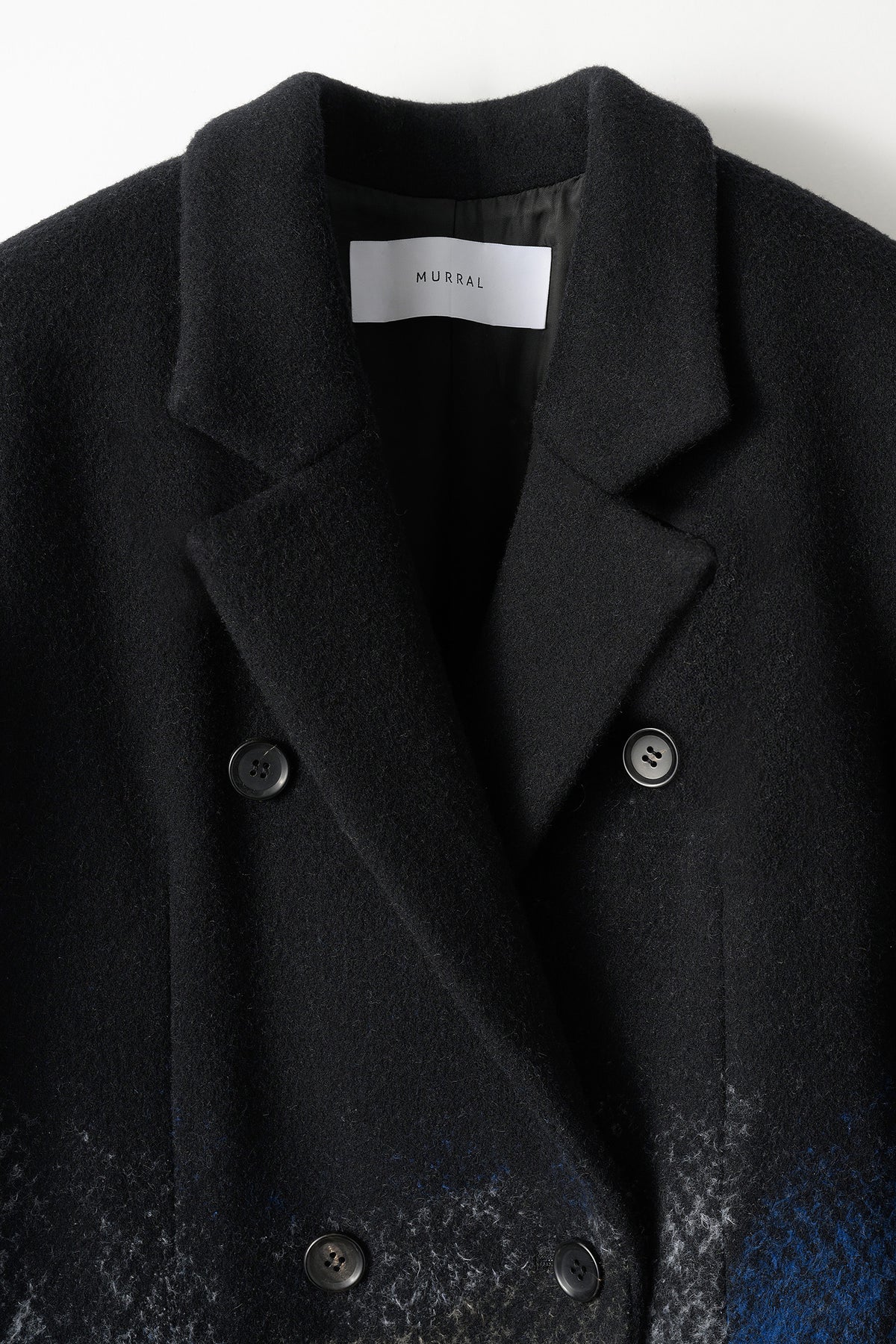 "Emerge" needle punch wool coat (Black)