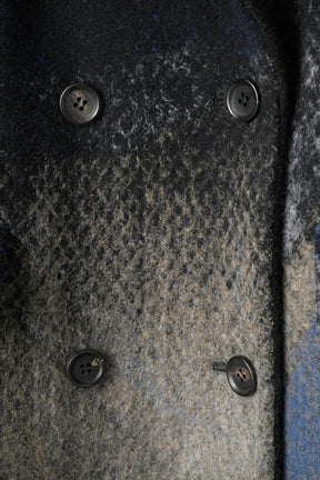 "Emerge" needle punch wool coat (Black)