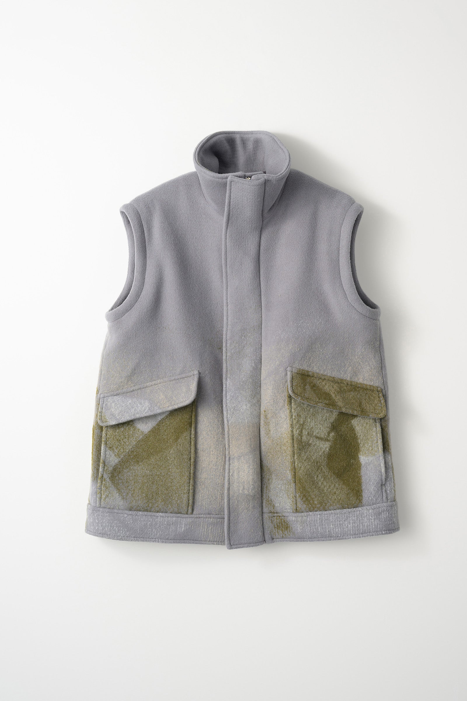 "Emerge" needle punch wool jacket (Gray)