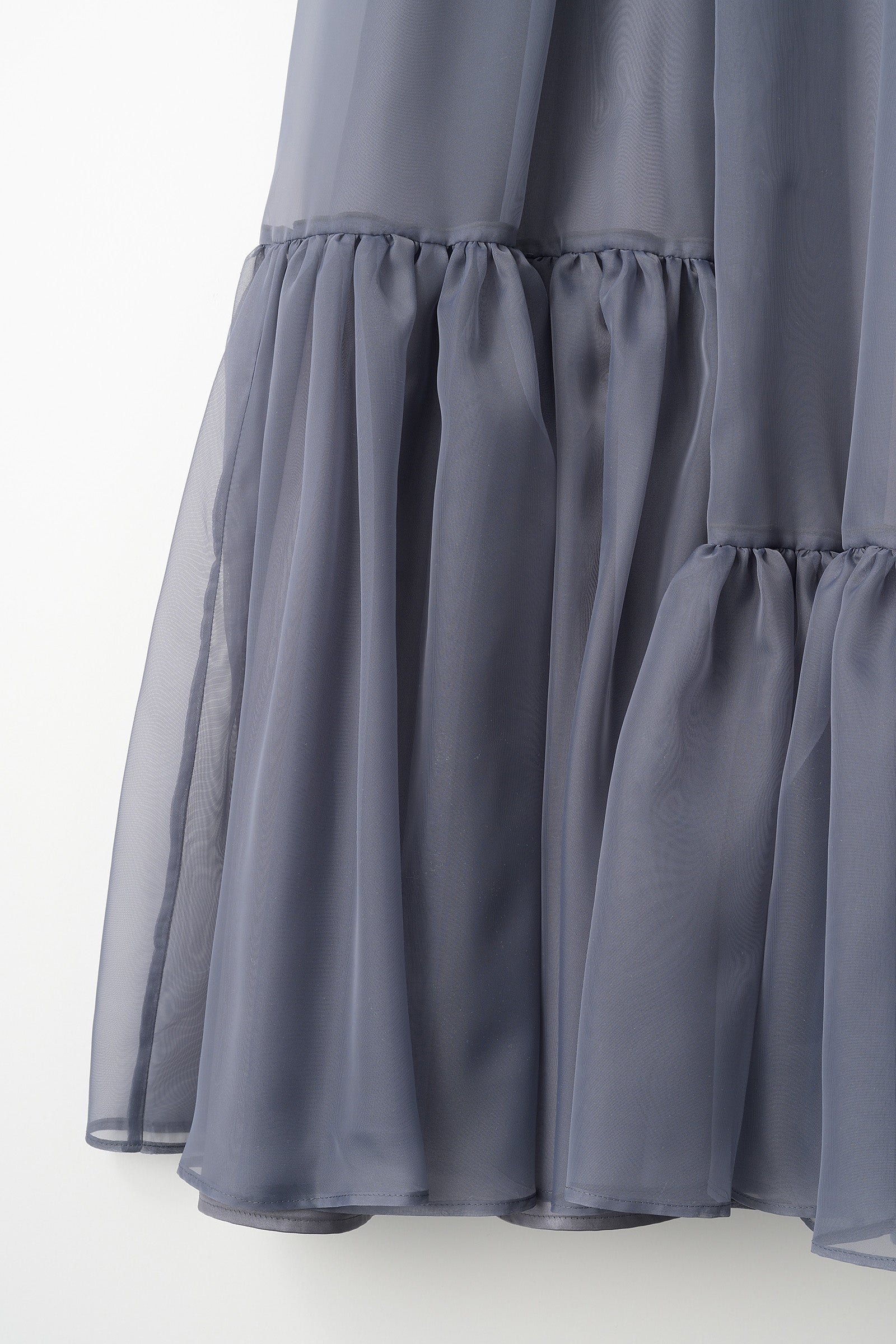 Spacious sheer wrap skirt (Gray)