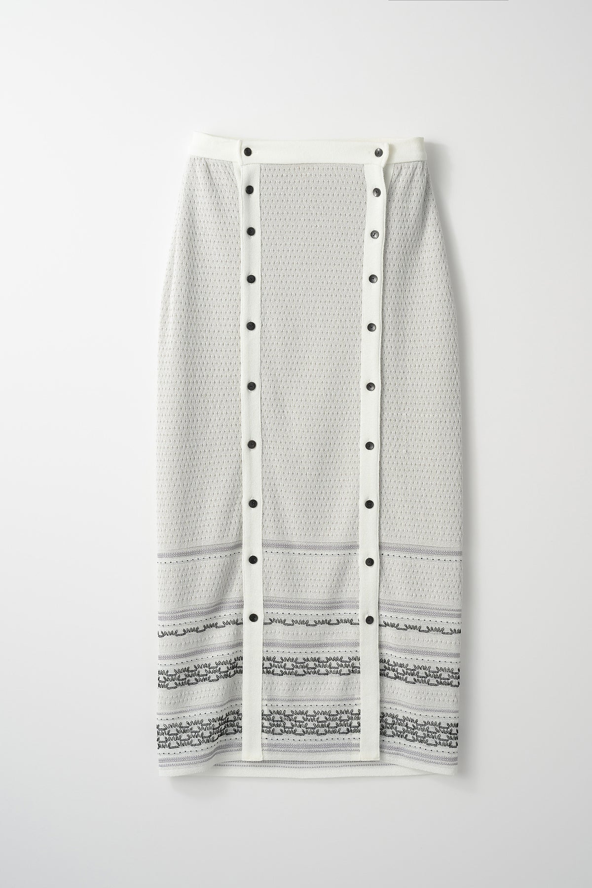 Jewel knit skirt (White)