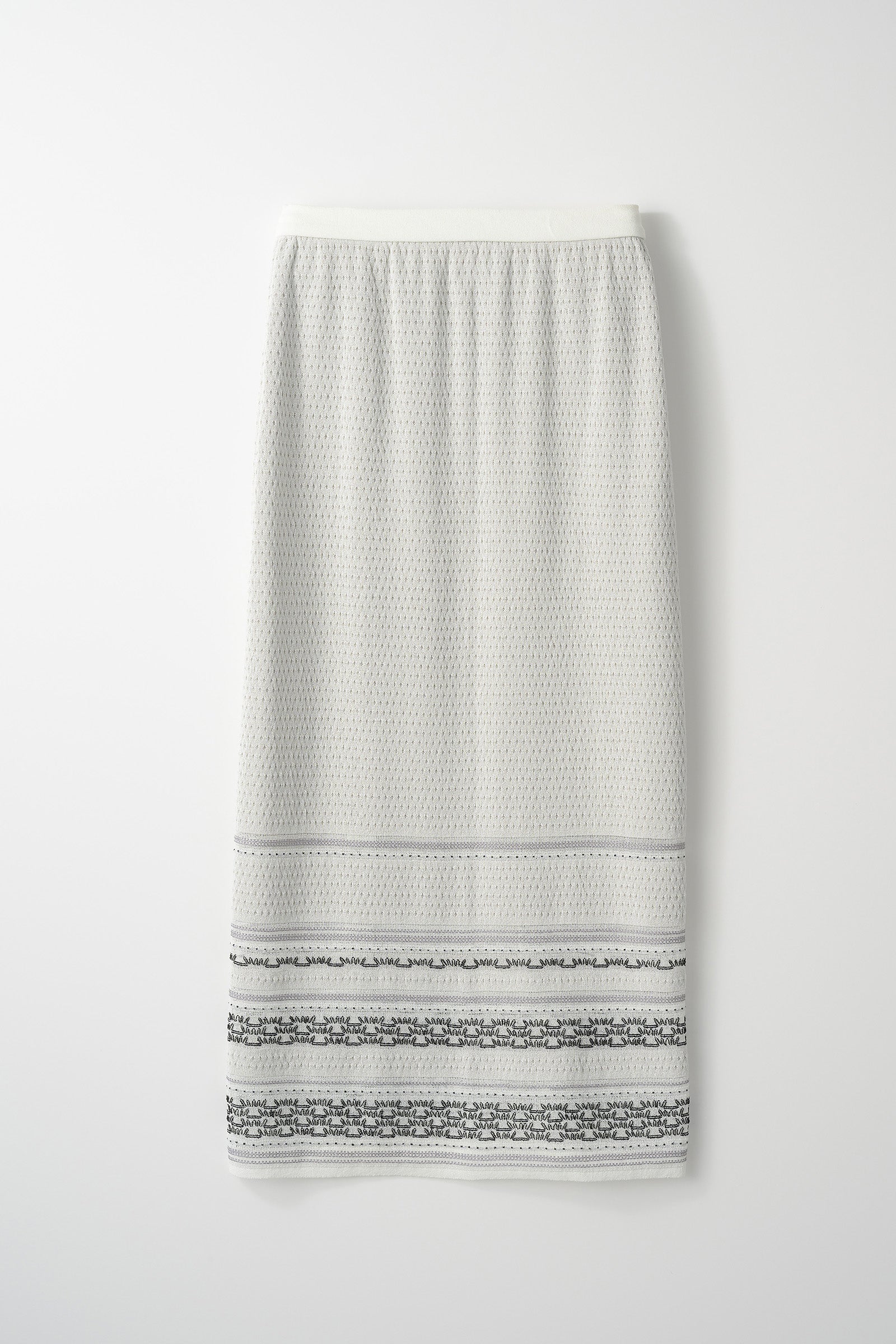 Jewel knit skirt (White)