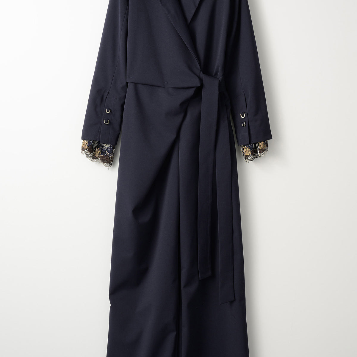 Slit sleeve lace jumpsuit (Navy)