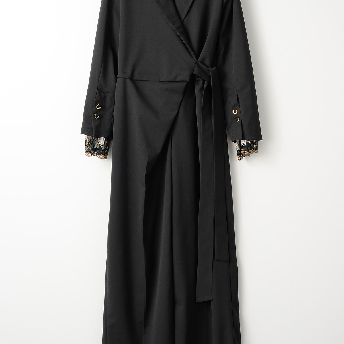 Slit sleeve lace jumpsuit (Black)