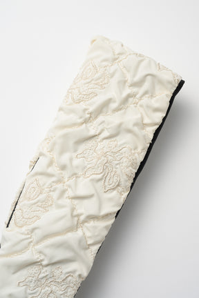 Dahlia shrinking embroidery headband (Ivory)