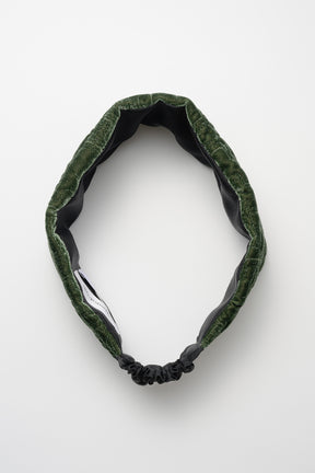 Symbolic embroidery velvet headband (Green)