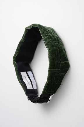 Symbolic embroidery velvet headband (Green)