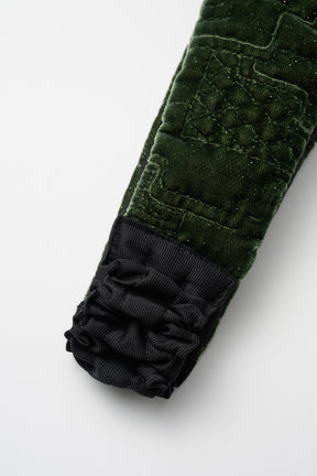 Symbolic embroidery velvet headband (Green)