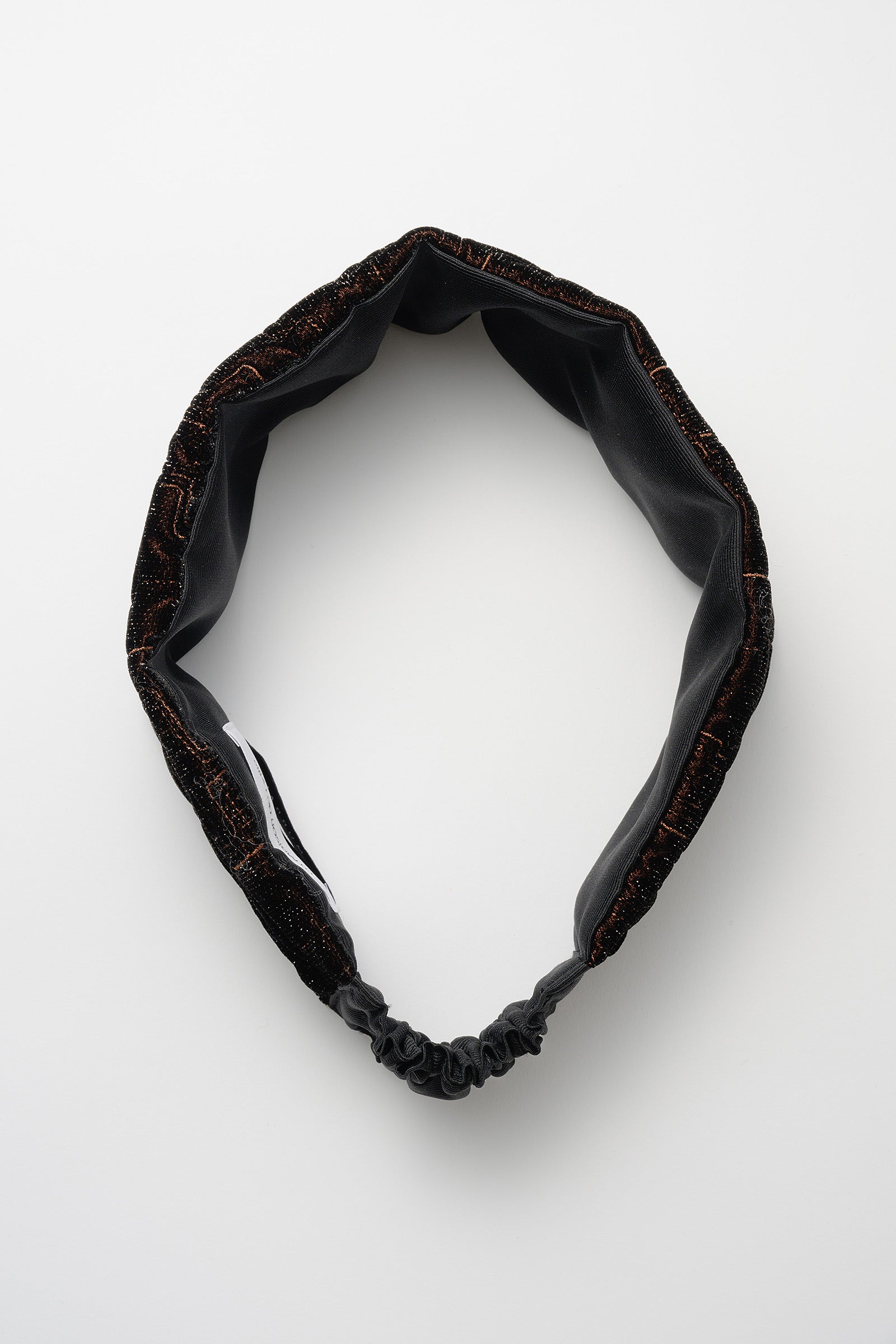 Symbolic embroidery velvet headband (Brown)