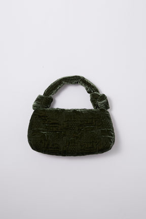 Symbolic embroidery velvet bag (Green)