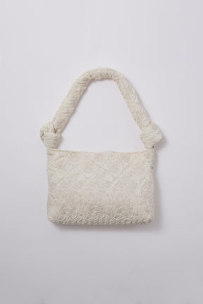 Dahlia shrinking embroidery bag (Ivory)