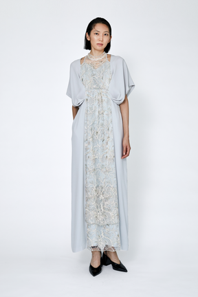 Seem flower lace dress (Gray)