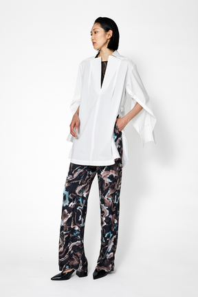 Slit skipper shirt (White)