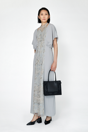 Seem flower lace dress (Gray)