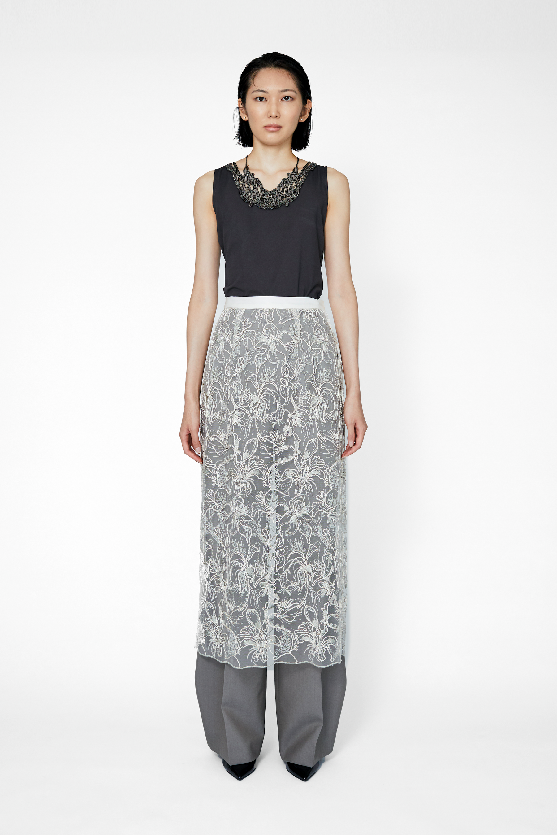 Seem flower lace skirt (Ivory) Seem flower lace skirt (Ivory)