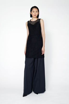 Stretch lace sleeveless tops (Black)
