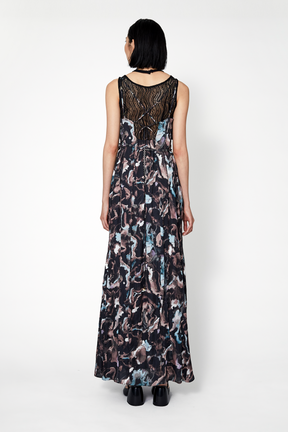 Stretch lace sleeveless tops (Black)