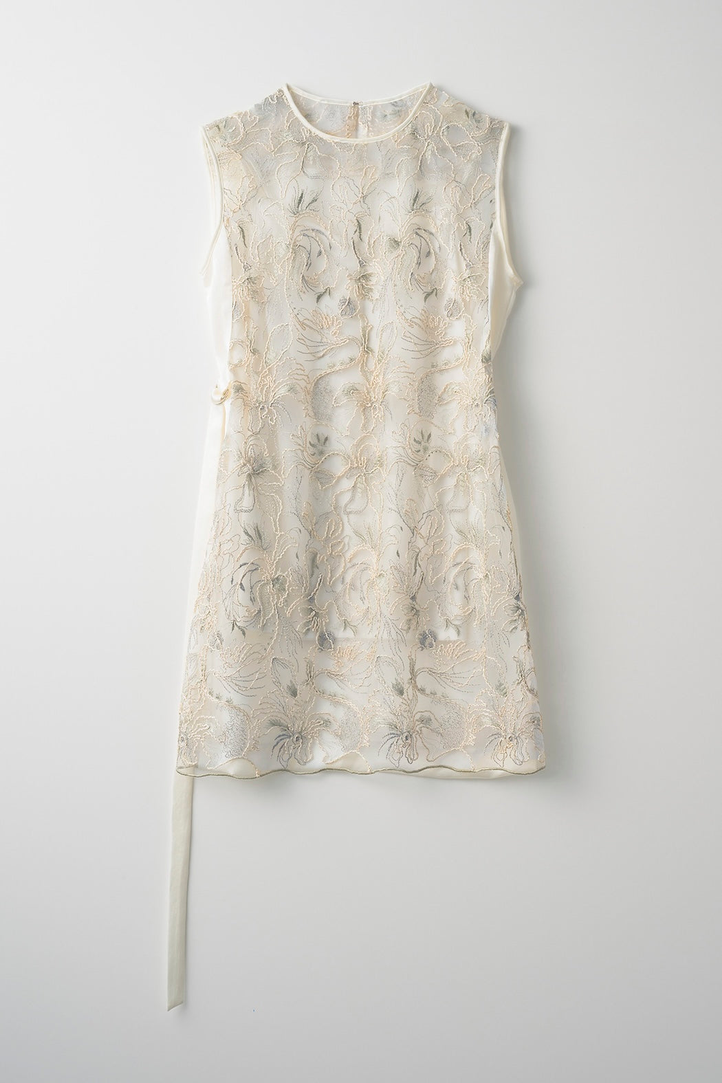 Seem flower lace sleeveless tops (Ivory)