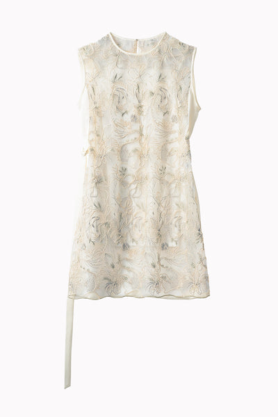 Seem flower lace sleeveless tops (Ivory)