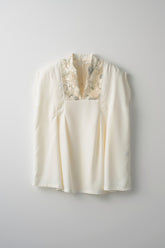 Seem flower lace tops (Ivory)