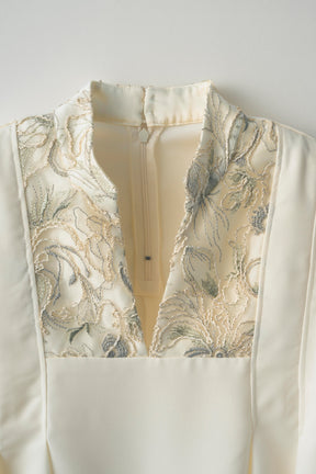 Seem flower lace tops (Ivory)