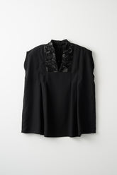 Seem flower lace tops (Black)