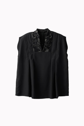 Seem flower lace tops (Black)