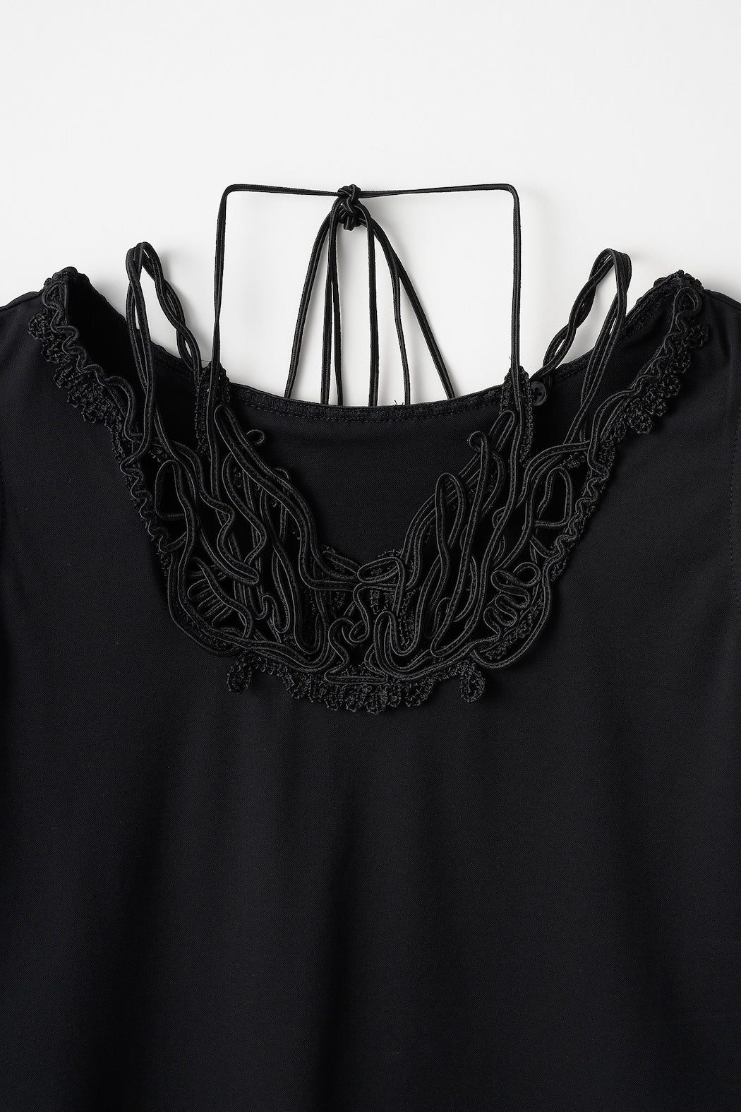 Vine embroidered jersey tank (Black)