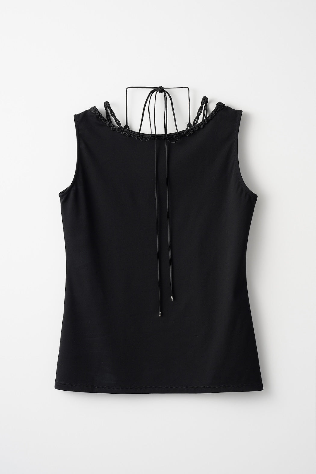 Vine embroidered jersey tank (Black)