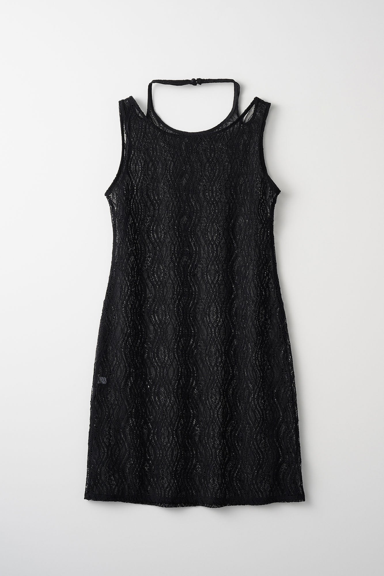 Stretch lace sleeveless tops (Black)