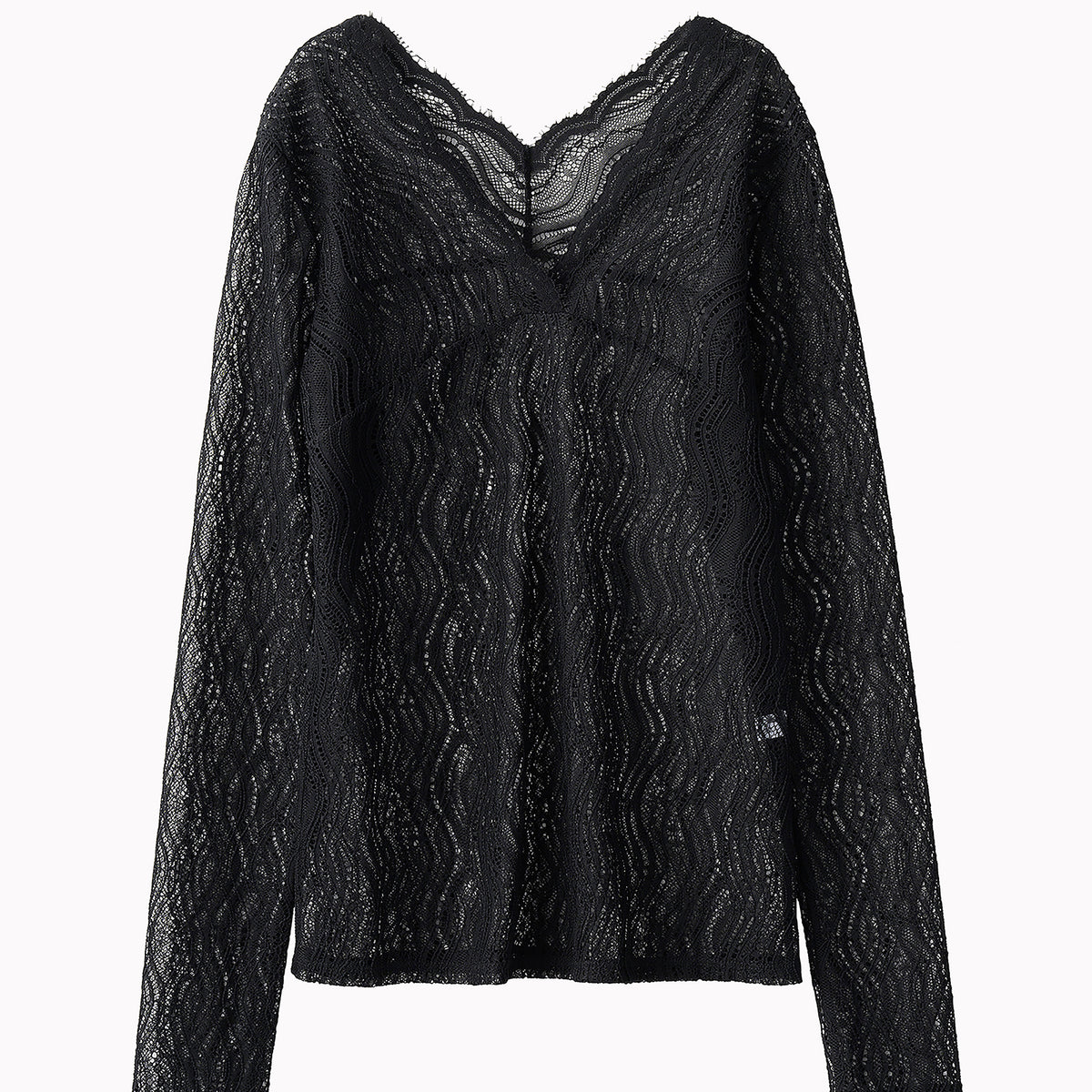MURRAL (ミューラル) stretch lace top★★ Stretch lace tops (Black)