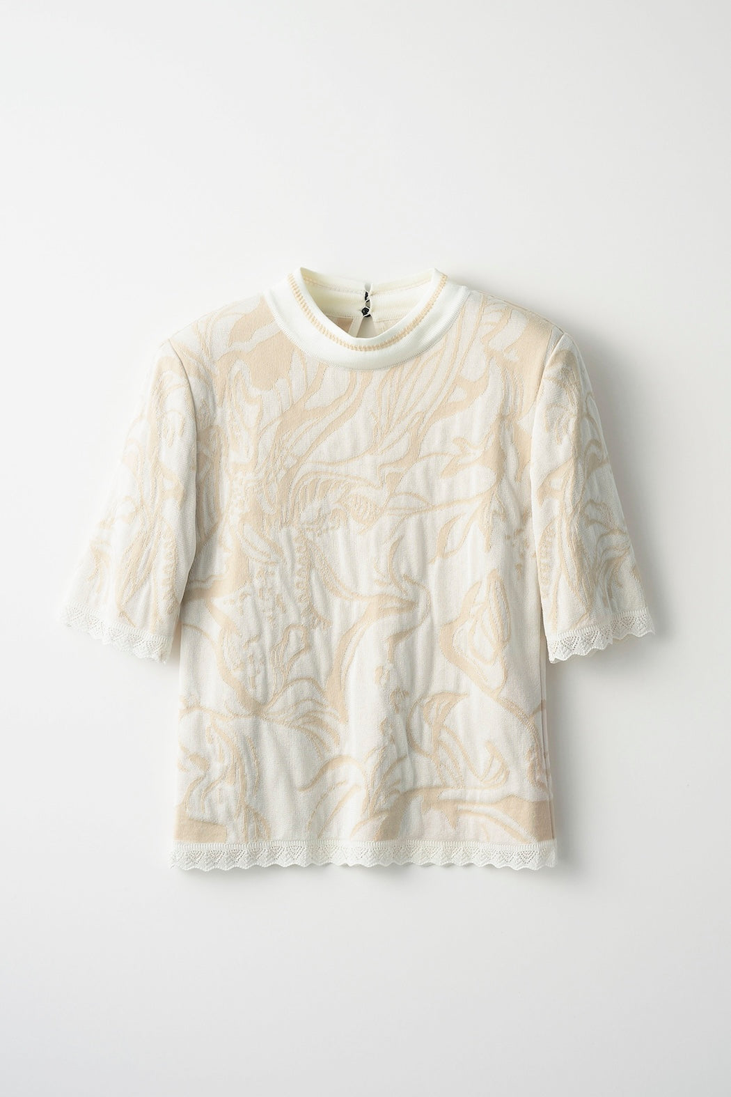 Flower vein knit tops (Ivory)