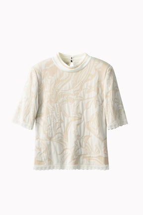 Flower vein knit tops (Ivory)