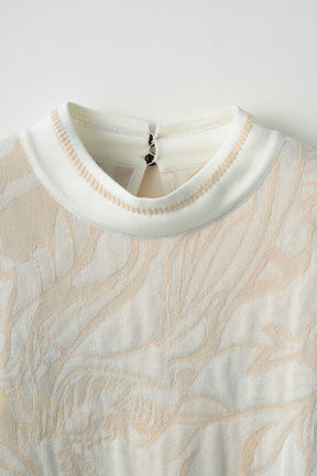 Flower vein knit tops (Ivory)