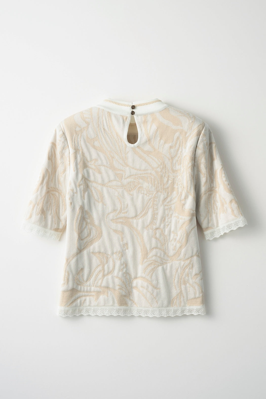 Flower vein knit tops (Ivory)