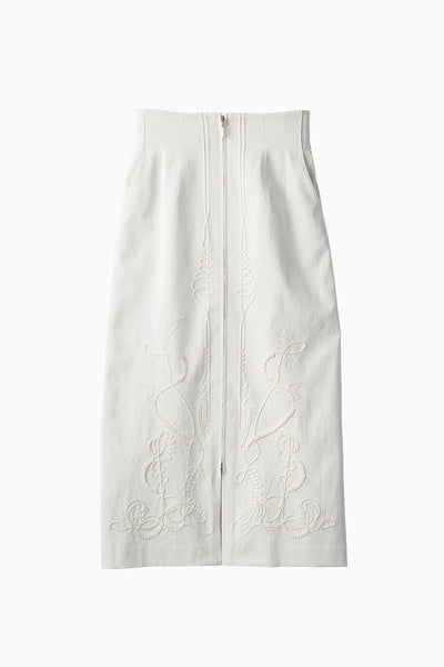 Cucurbita embroidered skirt (White)