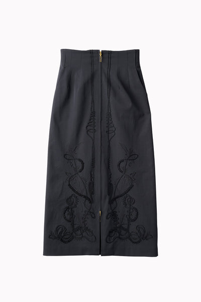 Cucurbita embroidered skirt (Black)